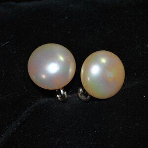 Vintage Ciner Faux Pearl Clip-on Costume Earrings